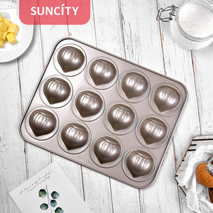 Suncity 12 Compartment Chestnut Cake Pan Non Stick Baking Mold For Oven Use - Product Image 2