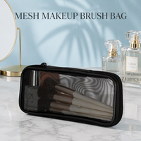 Étui de voyage portable en maille respirante pour femmes, pour rouges à lèvres, crayons à sourcils, eye-liners, poudres et pinceaux de maquillage – Vente en gros