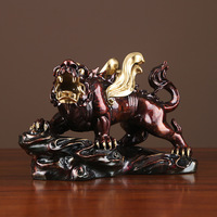 Ornements Pi Xiu Puissants en Cuivre Coloré de Style Chinois, Objets de Collection pour Entreprise, Entrée de Maison, Salon, Bureau, Artisanat de Bureau
