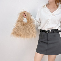 Nouveau Imitation lapin cheveux sac à main forme carrée femmes grande capacité doux fourrure sac fourre-tout bandoulière en peluche sac