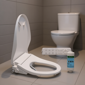 Siège de toilette intelligent en plastique avec bidet intégré, chauffage frontal, contrôle de l'eau, désodorisation automatique et capteur - Product Image 2