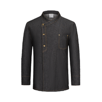 Uniformes de chef en jean unisexe pour le personnel de l'hôtel et de la restauration Veste en jean pour les directeurs de cuisine Modèle d'été pour le personnel d'attente
