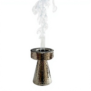 Quemador de incienso hecho a mano de acero inoxidable martillado, difusor aromático redondo para decoración de mesa en el hogar, uso durante todo el año, quemador de Bakhoor. - Product Image 4