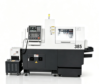 Tour CNC 5 axes à double broche FANUC haute vitesse 10000 tr/min pour usinage automatique, type RC385, lit plat, 12 stations d'outils, haute performance