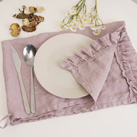 Napperons Faits Main 100% Lin Français, Bord Volanté, Réutilisables, pour Dîner, Maison et Mariage – Fabricant