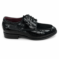 Chaussures habillées en cuir verni pour hommes, motif crocodile, à lacets, pour occasions formelles, mariages, fêtes, bureau, chaussures noires