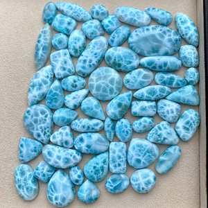 MAHNAJ GEMS High Quality Natural Blue Larimar Loose Gemstone Polished Cabochon Stones for DIY Jewelry Making Wholesale By JAIPUR - Product Image 1