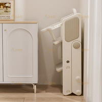 Chaise haute pour bébé en HDPE de qualité alimentaire personnalisée, cadre triangulaire stable, pliable, avec rangement