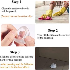 Fermaporta Trasparente, Protezione <span class=keywords><strong>per</strong></span> Pavimento e Parete, Fermaporta in Acrilico <span class=keywords><strong>per</strong></span> <span class=keywords><strong>Doccia</strong></span>, Protegge Pareti e Mobili in Casa e Ufficio - Product Image 3