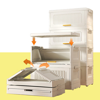 Organizador de Ropa Rectangular de Plástico Moldeado por Inyección, Plegable, de 6 Niveles, con Tapa, Capacidad de 35L, Estilo Americano, Personalizable