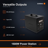 Système de stockage d'énergie solaire d'urgence LiFePO4 MPPT 1500W 1500Wh de qualité supérieure avec BMS intelligent