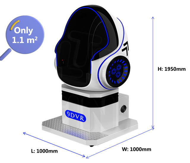 9D Virtual Reality Egg Chair 1 Seater Amusement Park Simulator Indoor/Outdoor VR Game Machine with Metal and Plastic Materials