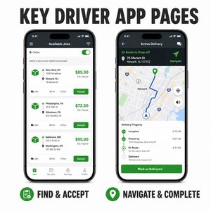 Développement d'une application avancée pour livreurs (iOS et Android) avec acceptation des commandes, navigation et tableau de bord des revenus - LionCreate - Product Image 3