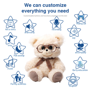 Nuovo Design di fabbrica tutto vendita OEM ODM orso di peluche bianco <span class=keywords><strong>con</strong></span> <span class=keywords><strong>gli</strong></span> <span class=keywords><strong>occhiali</strong></span> di seta imbottito accompagnano il giocattolo regalo per i bambini - Product Image 2