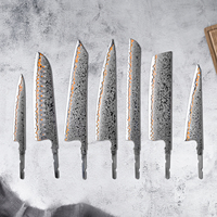 Couteau en acier damas de luxe lame vierge bricolage 55 couches lames de couteau de cuisine en cuivre moderne japonais Kiritsuke lames de couteau utilitaire