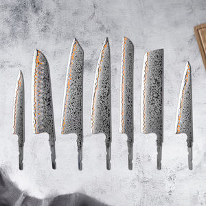 Luxuriöse Damaststahl-Klingenrohling zum Selbermachen, 55 Lagen Kupfer, Küchenmesser-Klingen, moderne japanische Kiritsuke- und Allzweckmesser-Klingen - Product Image 4