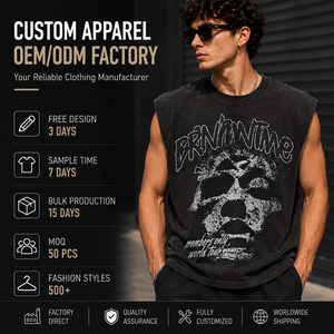 Maglietta Formale Personalizzata 100% Cotone con Collo Alto, Stampa Serigrafica, Nero Carbone, Lavaggio Acido, Orlo Grezzo, Stile Grunge, Motivo Teschio, <span class=keywords><strong>World</strong></span> <span class=keywords><strong>Tour</strong></span>, per Uomo - Product Image 1