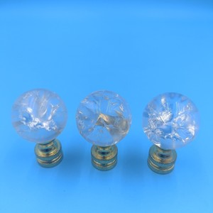 Transparent Glass Knob <b>Lamp</b> <b>Base</b> Gold Finish Decorative Ornaments For <b>Table</b> Floor <b>Lamps</b> - Product Image 1