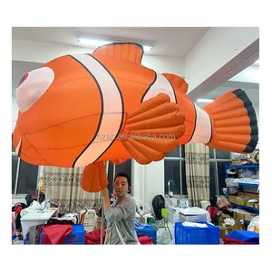Giant inflatable anemone fish puppet inflatable tropical clownfish model balloon for marine parade performance