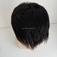 Gaya Rambut Pendek Rambut Manusia India 1C #   Wig Alami Tak Terlihat dengan Basis Sutra, Sistem Penambahan Rambut Realistis untuk Pria