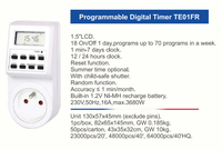 Temporizador Digital Wattsave para el Hogar, Enchufe Francés de 16A y 230V, con Programación Diaria/Semanal, Certificación IP22 y CE