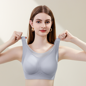 오리지널 심리스 편안한 브라 큰 가슴 볼륨 감소 반고정형 이너컵 리프트 처짐 방지 소프트 서포트 와이어프리 솔리드 - Product Image 2