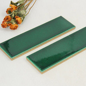 Carrelage Mural Rétro en Brique 60X200, Fait à la Main, Motif <span class=keywords><strong>de</strong></span> Fissure <span class=keywords><strong>de</strong></span> Glace, Vert Foncé, Carrelage <span class=keywords><strong>de</strong></span> Comptoir <span class=keywords><strong>de</strong></span> Restaurant, pour Célébrité sur Internet - Product Image 1