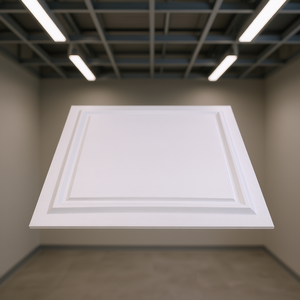 Panel de techo perforado cuadrado moderno de poliestireno de 20x20 pulgadas, instalación en rejilla, absorbente de sonido, clasificación de resistencia al fuego clase A - Product Image 2