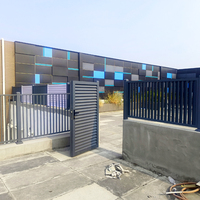 Système de clôture extérieure de garde-corps en aluminium de couleur unie de taille personnalisée avec balustrade de main courante de modélisation 3D et clôture en aluminium