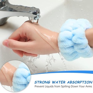 Fascia personalizzata per Make up fascia per capelli con logo personalizzato spugna per la cura della pelle trucco gonfio per Spa spugna tessuto da polso fascia - Product Image 5