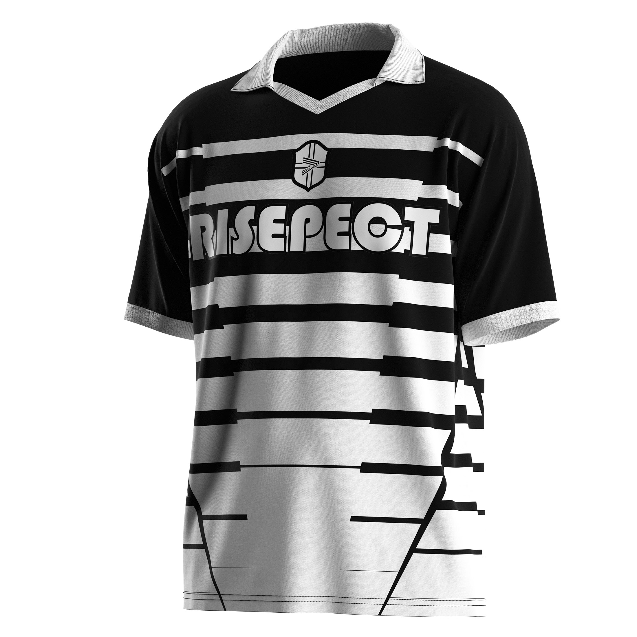 Chemise d'arbitre rayée pour hommes avec t-shirt à fermeture