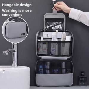 Bolsas de Cosméticos de Viaje con Logotipo Personalizado, Bolsa de Aseo Impermeable Portátil para Colgar, Bolsa Organizadora con Separación para Artículos Secos y Húmedos para Hombre - Product Image 5