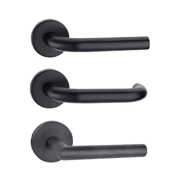 Hot Sale Matte Black Entry Wood Shower Glass Door Pull Passage Door Handle with LED Light