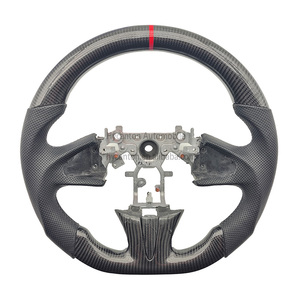 Accesorios para coche, volante de cuero perforado de fibra de carbono, estilo de diseño deportivo para volante de coche Infiniti Q50 - Product Image 1