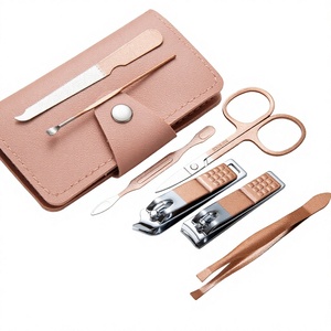 Ensemble d'outils de manucure et de pédicure portable, kit de soin des ongles 7 pièces, étui en cuir PU, soin des doigts et des orteils - Product Image 2