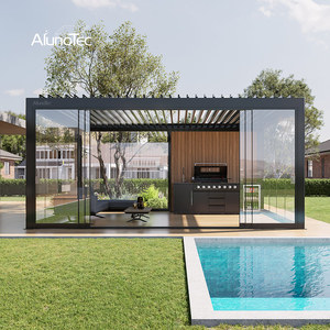 El Sistema de Pérgola Más Avanzado AlunoTec con Techo de Lamas Giratorias y Retráctiles Motorizado Invernadero de Lujo Impermeable Solárium Moderno - Product Image 2