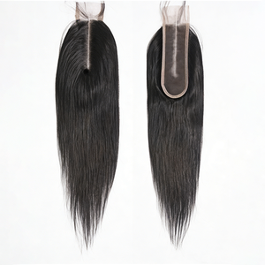 Cierre de Encaje 2x6 de Doble Trama, Cabello Humano Brasileño de Longitud Media, Cierre de Cabello Real para la Elaboración de Pelucas - Product Image 1