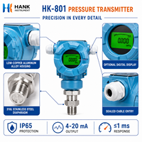 Transmetteur de Pression HK-801 4-20mA avec Affichage LED LCD IP65, Capteur Industriel OEM ODM pour la Surveillance des Liquides, Huiles Hydrauliques et Gaz