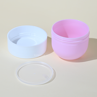 Bocaux en plastique PP blancs et roses en forme de bol de 100g, 200g, 300g pour beurre corporel et gommage cosmétique avec logo personnalisé
