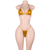 Ensembles de lingerie deux pièces personnalisés pour la danse exotique, effet brillant, soutien-gorge et string, pour pole dance, festivals et soirées