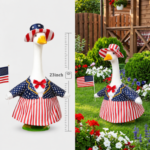 Veranda-Gänse-Dekoration mit Amerikanischer Flagge für den 4. Juli, Unabhängigkeitstag-Kostüm, 250. Jahrestag USA, Garten- und Terrassendekoration - Product Image 3