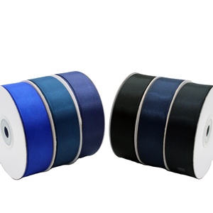 Cinta de <span class=keywords><strong>Grosgrain</strong></span> de Color Liso Azul para Envolver Regalos, Rollo de Cinta Decorativa de 3-75 mm, Cinta al por Mayor - Product Image 1