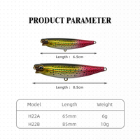 Leurre flottant pour la pêche en mer, 65 mm 6 g 85 mm 10 g, en matériaux synthétiques, avec hameçons, appât artificiel Hessen H22 pour brochet et lucioperche