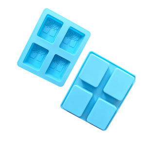 Molde de jabón ovalado de árbol de silicona feliz de 4 cavidades casero DIY y molde para hacer jabón Moules en silicona para Savon - Product Image 2