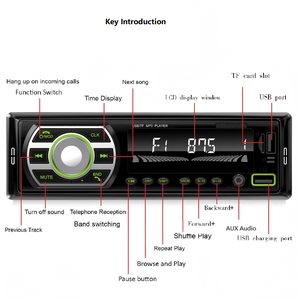 เครื่องเล่น MP3 ในรถยนต์แบบมัลติฟังก์ชั่น 1 Din รองรับบลูทูธแฮนด์ฟรี วิทยุ FM รองรับเสียงแบบ LosslessAudio เครื่องเสียงติดรถยนต์ - Product Image 4