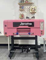 Impresora UV DTF Rosa A3 en Oferta, Cabezales de Impresión Duales XP600 con Laminador Incorporado para Impresión de Tazas y Etiquetas, Stock en EE. UU.