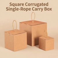 Boîte cadeau en papier ondulé Kraft, pliable, avec poignée, pour l'expédition en détail