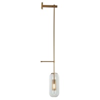 Décoration d'intérieur de style minimaliste Applique murale à led en fer couleur laiton antique avec couvercle en verre
