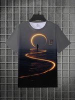 2025 pria T-shirt keren berbintang untuk 3d dicetak 100% poliester Jersey anti-pilling rajutan jalan atas modis Planet Universe