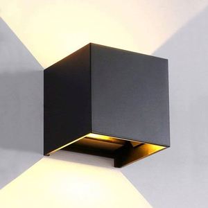 Lampe murale LED carrée moderne en aluminium pour extérieur, étanche, noire et blanche, haute luminosité, pour escalier de jardin - Product Image 1